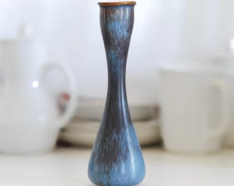 Gunnar Nylund Rörstrand AUG Vase — Blue & Purple Hare’s Fur Glaze, 23 cm — FIRST QUALITY
