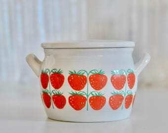 Vintage Arabia Pomona Strawberry Marmalade Jam Storage Pot With