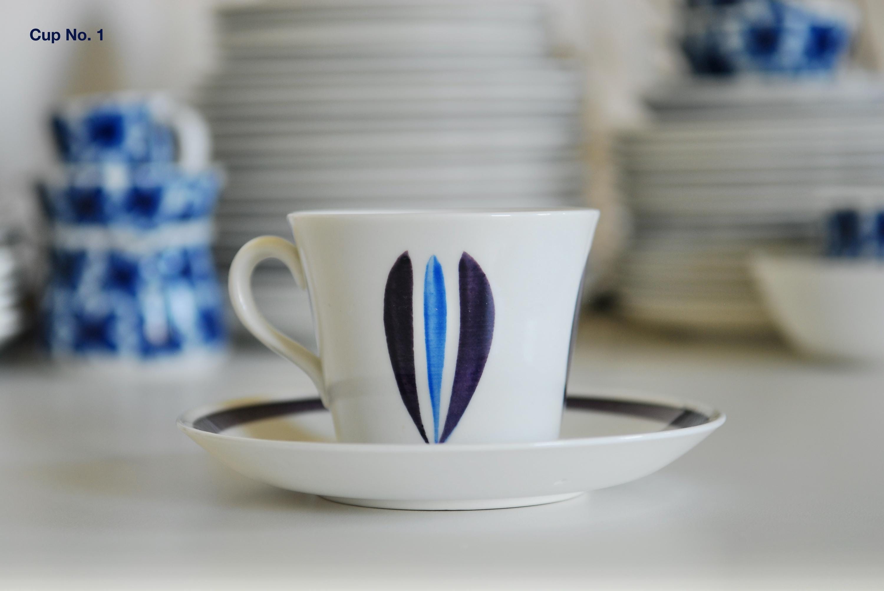 Gefle Upsala-ekeby Swing Teacup & Saucer Sets — Sven-erik