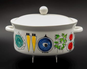 Rörstrand Picknick Kidney Bowl: Handpainted, Design Marianne