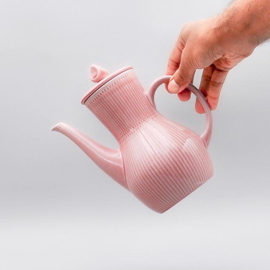 Rörstrand Rosmarin Coffee Pot — Hertha Bengtson — Traditional Pink