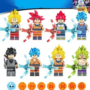 8pcs/lot Dragon Ball Anime Cartoon Goku Vegeta Dragon Buliding