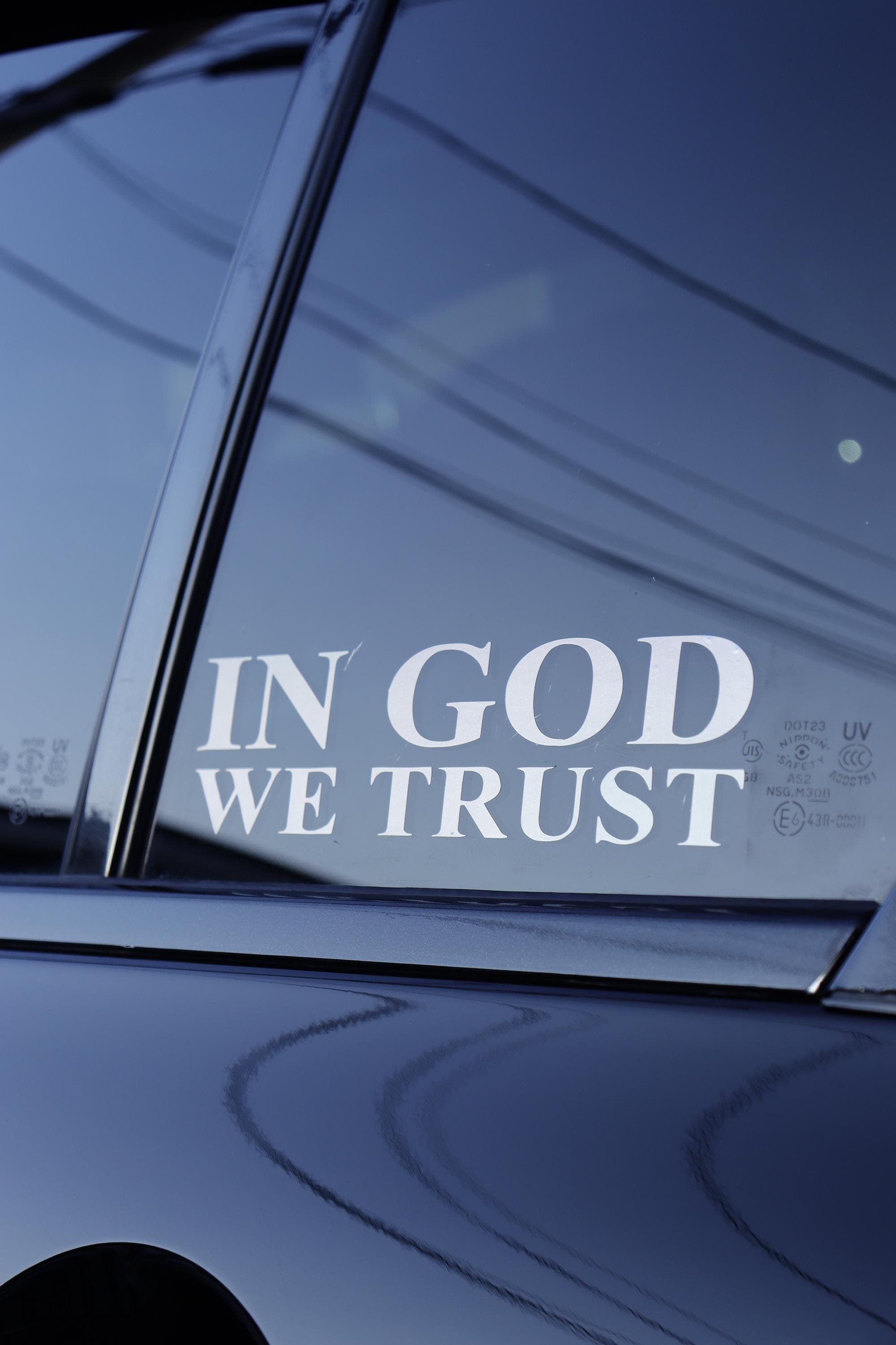 thumbnail image 2 of IN GOD WE TRUST Vinyl Decal Sticker – Vertical Design For Truck Car Window – Oracal 2 of 4