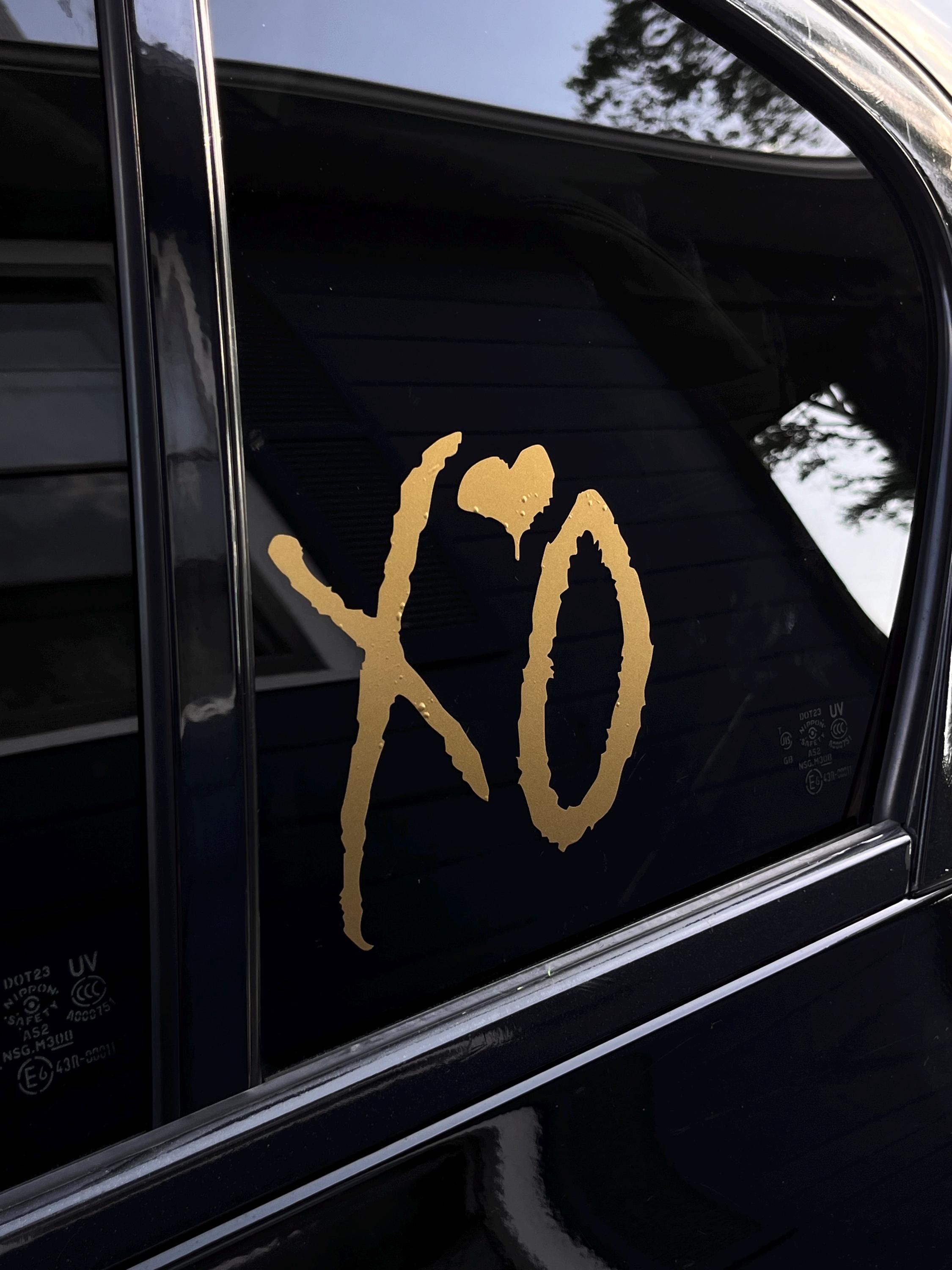 Sticker voiture week-end | Adhésif pour pare-chocs XO | Sticker pour ordinateur portable | Sticker coeur XO