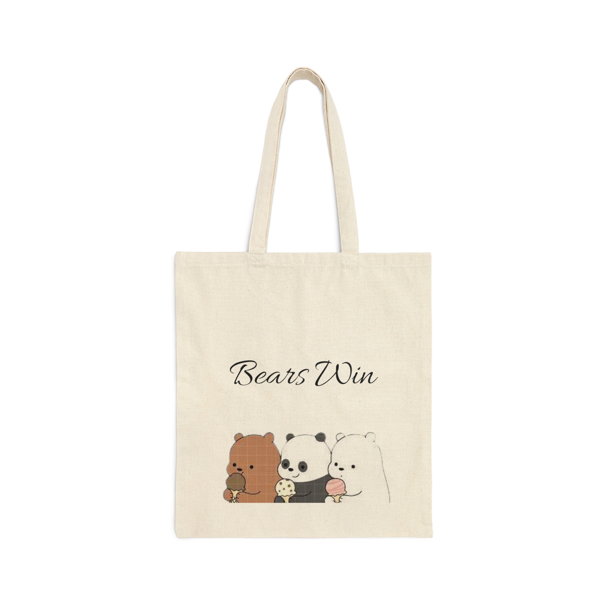 Jual Miniso Tote bag We bare bears shopping bags - White Bear Griz