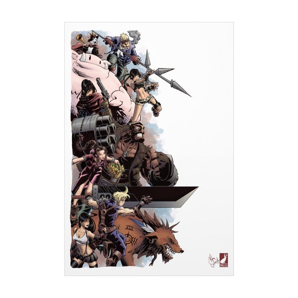 Final Fantasy VII original art print, wall art, fan art