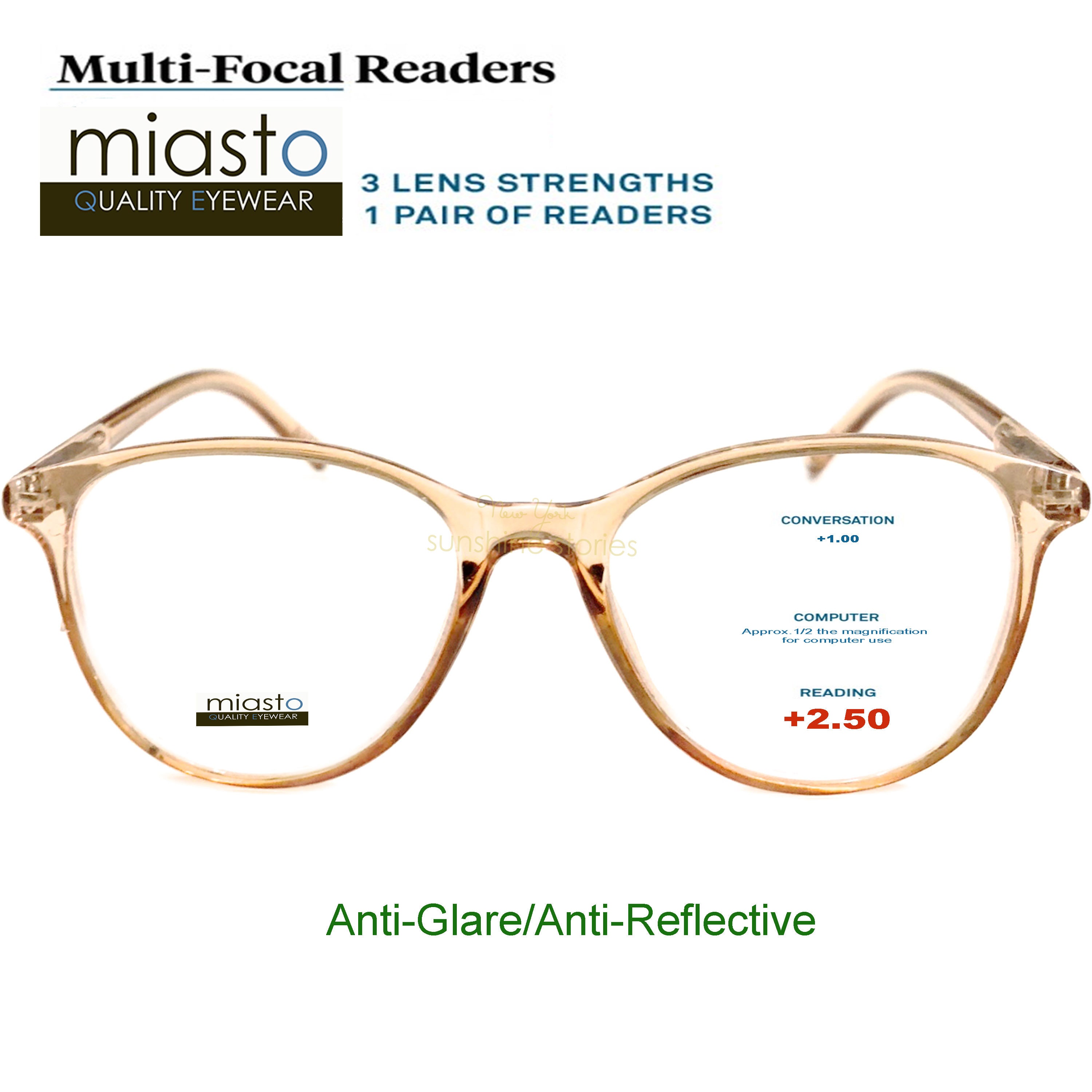 Multifocal Progressive (+2.50) No Line Computer Reading Glasses: Anti ...