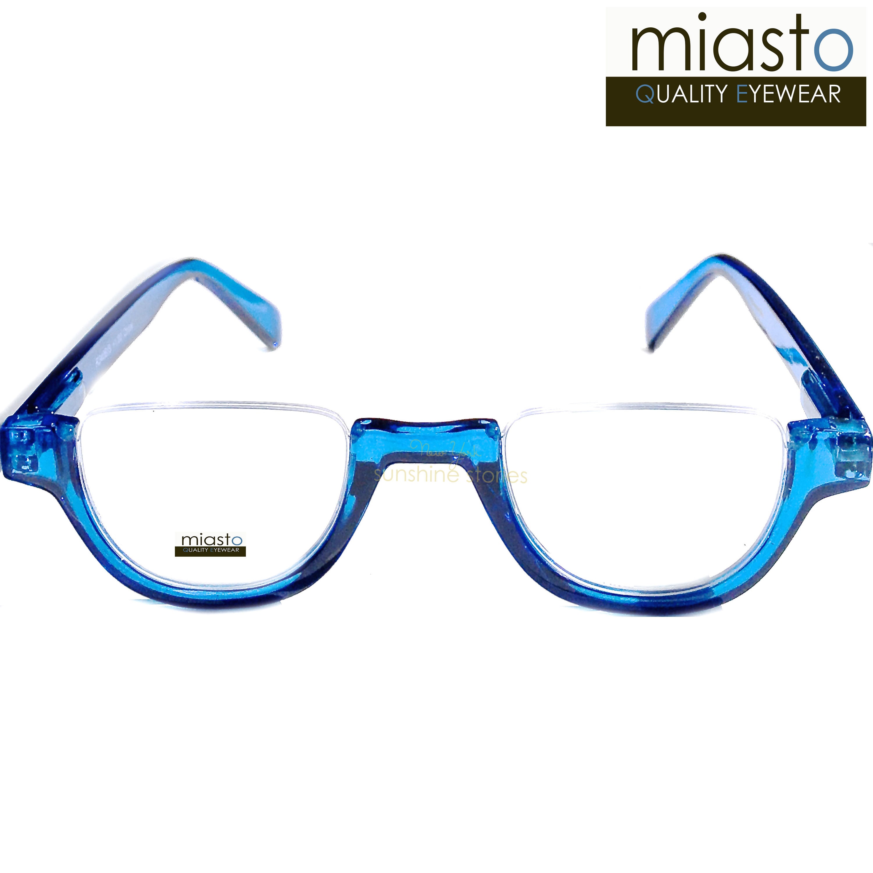 MIASTO TOP RIMLESS RECTANGLE HALF 1/2 READER READING GLASSES+1.50