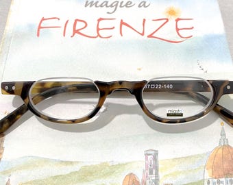 Rx Optical Quality Half Frame Top Rimless Oval Moon Reading Glasses +1.00+1.25+1.50+1.75+2.00+2.25+2.50+2.75+3.00 (Small Fit) Made to Order