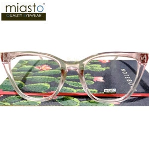 Large Big Squarish Cat Eye Reading Glasses (Transparent Colors) +1.00+1.25+1.50+1.75+2.00+2.25+2.50+2.75+3.00 Optical Quality~ Made to Order