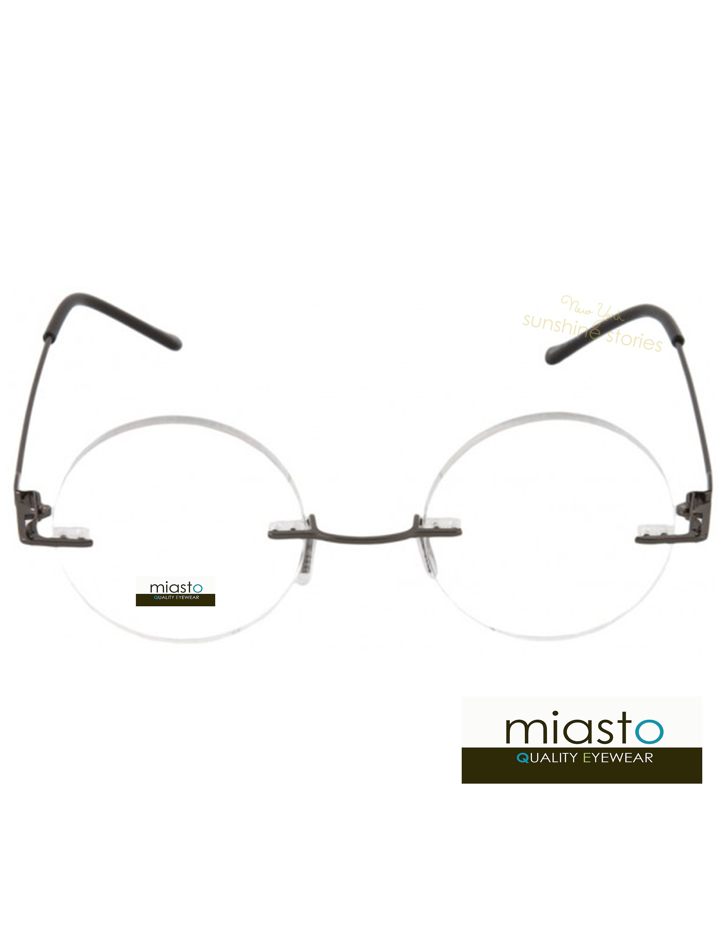 Optical Quality Circle Round Steve Jobs Rimless Reading Glasses small ...