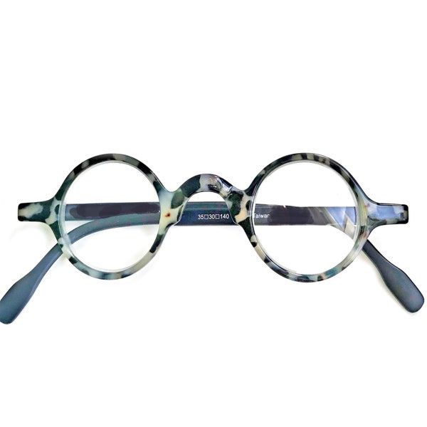 Mini Oval Round Tiny Reading Glasses (Optical Quality) Black/Green/Brown/Blue +1.25+1.50+1.75+2.00+2.25+2.50+2.75+3.00 (Small) Made to Order