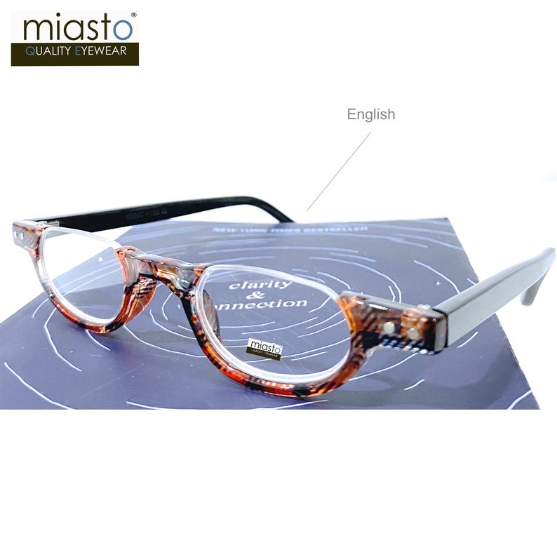 Occhiali da lettura ovali senza montatura con montatura mezza luna di qualità ottica Rx +1,00+1,25+1,50+1,75+2,00+2,25+2,50+2,75+3,00 (vestibilità piccola) realizzati su ordinazione immagine 5