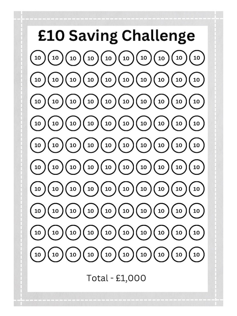 10 Pound Saving Challenge Small To Medium Budget Savings Printable 10-pound-saving-challenge-small-to-medium-budget-savings-printable