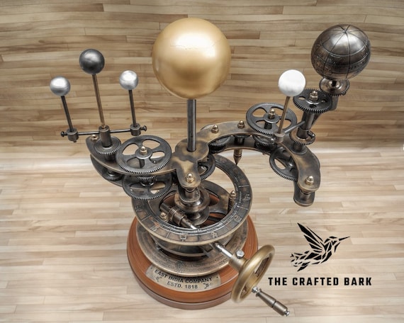 Astral Splendor Timeless Elegance in an Exquisite Handcrafted Solar System Orrery  A Collector Delight and  Decor For Home & Office