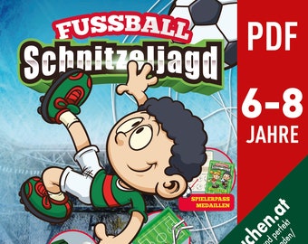 Fußball Kindergeburtstag, Fußballspiel Schatzsuche Schnitzeljagd für Kinder, Geburtstag für Fußballfans, DIY Fußballfeier, Kinderspiele