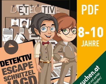 Compleanno del detective, caccia al tesoro del detective, gioco della stanza di fuga, compleanno dei bambini di caccia al tesoro, festa del detective, idea di compleanno dei bambini