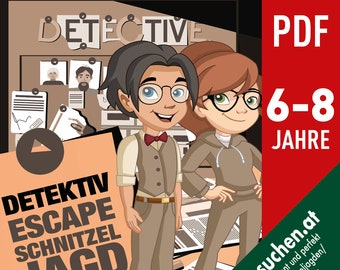 Detektivgeburtstag, Detektiv Schnitzeljagd, Escape Room Spiel, Schatzsuche Kindergeburtstag, Detektivparty, Kindergeburtstag Idee