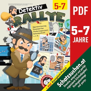 Detective scavenger hunt treasure hunt children&#39;s birthday party children 5-7 years - indoor & outdoor version included