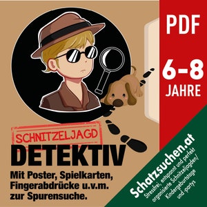 Detective scavenger hunt detective birthday, treasure hunt children&#39;s birthday, detective party, detective games, detective ID template, espionage