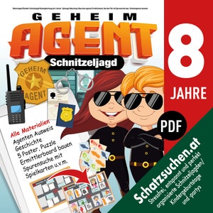 Secret agent scavenger hunt for children, build investigator board, secret agent party, detective treasure hunt children's birthday party