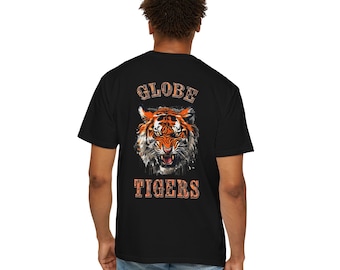 Globe Tigers-Men or Woman&#39;s-T shirt, show your Tiger Pride with this one, fierce tiger, Great gift for Tiger&#39;s fans, Alumni or Students.