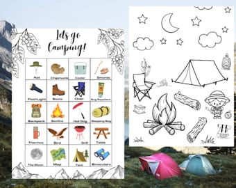 Camping Scavenger Hunt for Kids | Camping Activity for children | DIGITAL | Outdoor Activity Includes Coloring Page