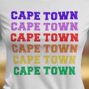 Cape Town T-Shirt, Retro Cape Town Tee, Distressed Cape Town Shirt, South Africa Gift, Colorful Cape Town Apparel