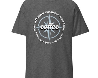 Camiseta divertida de café: camiseta gráfica con frase de viaje