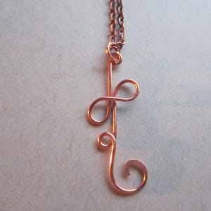 curly fly necklace, handmade copper spiral necklace, statement jewelry, boho style, anniversary gift for her, gifts for mom, gifts for wife