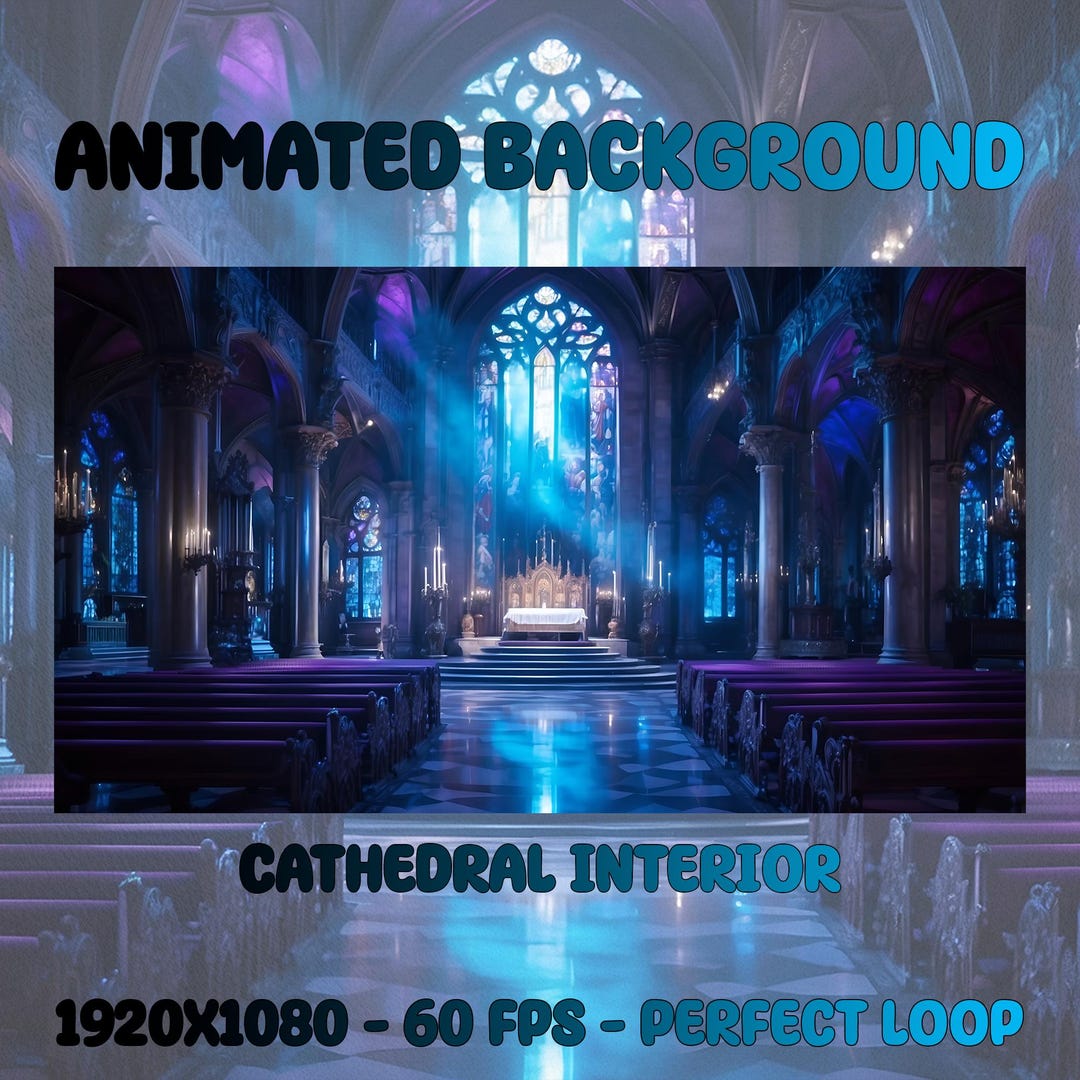 Vtuber Animated Background | Cathedral Interior | Looped Vtuber Twitch ...
