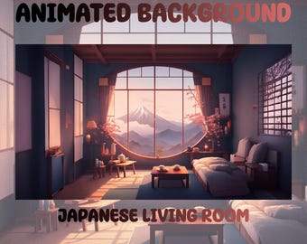 Vtuber Animated Background | Japanese Living Room | Looped Vtuber Twitch Stream Overlay | Instant Digital Download