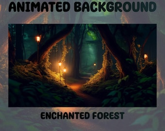 Vtuber Animated Background | Enchanted Forest | Looped Vtuber Twitch Stream Overlay | Instant Digital Download