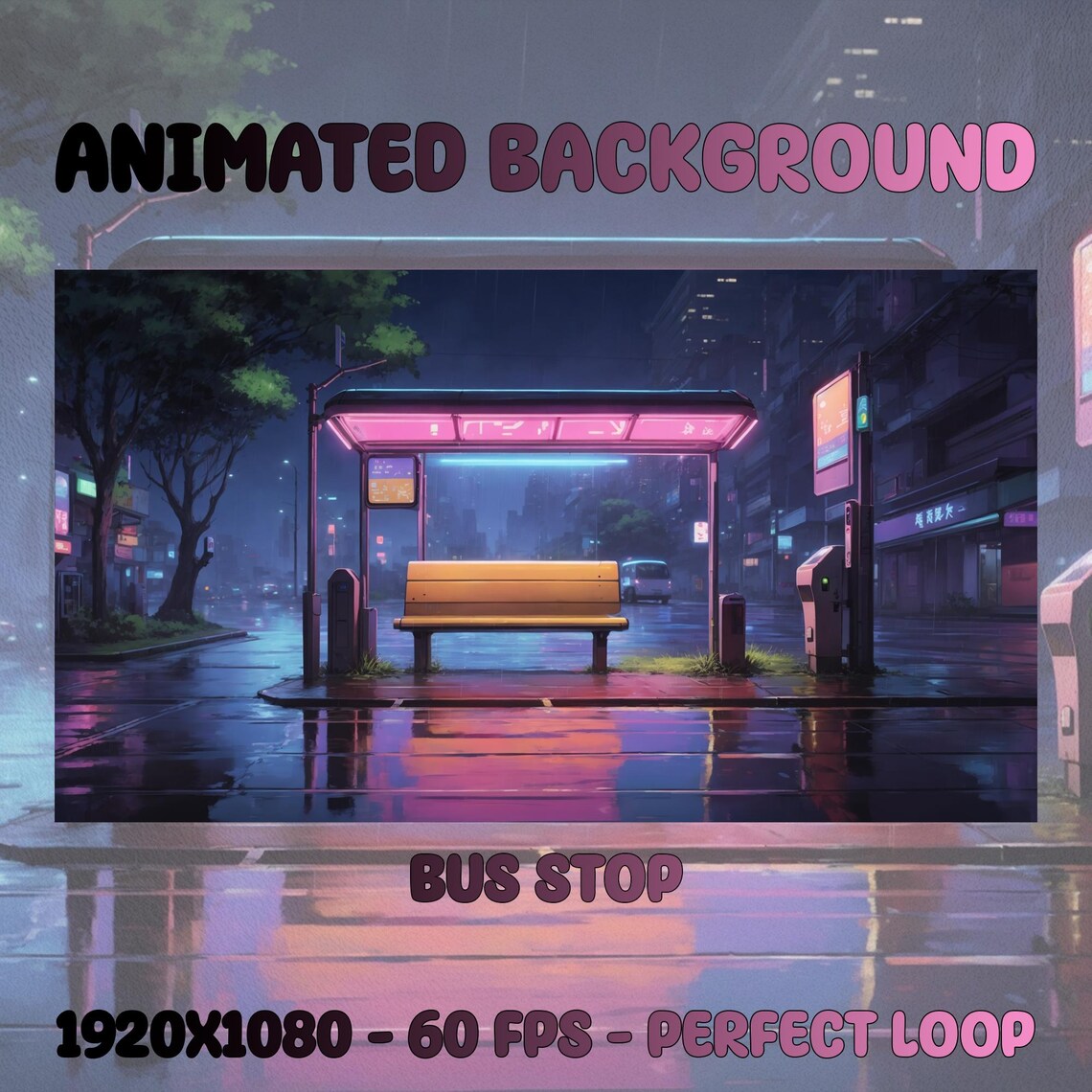 Vtuber Animated Background | Bus Stop | Looped Vtuber Twitch Stream ...