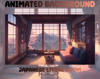 Vtuber Animated Background | Japanese Living Room | Looped Vtuber Twitch Stream Overlay | Instant Digital Download