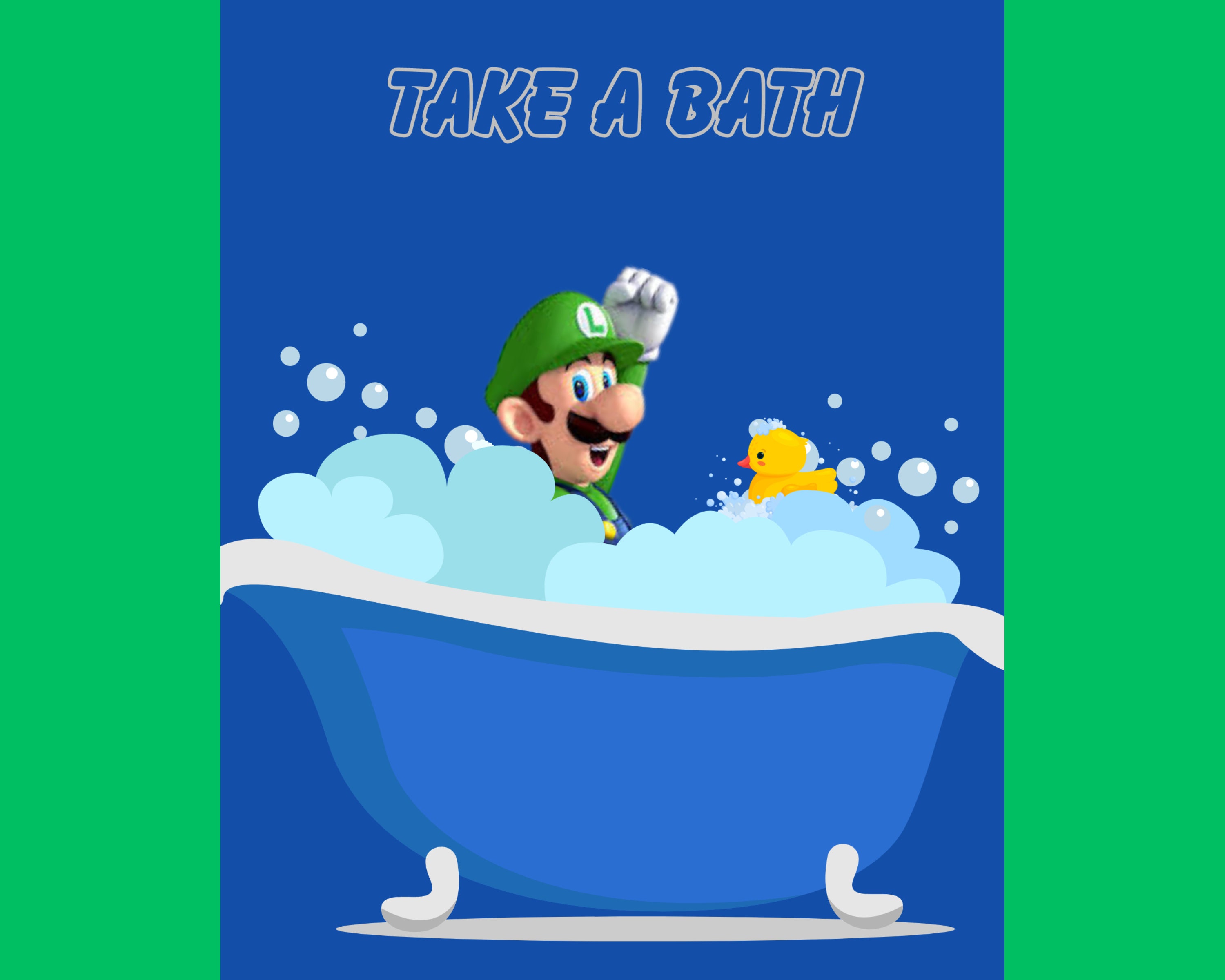 Super Mario Characters Bathroom Rules Wall Art Prints, Set of 6 8X10