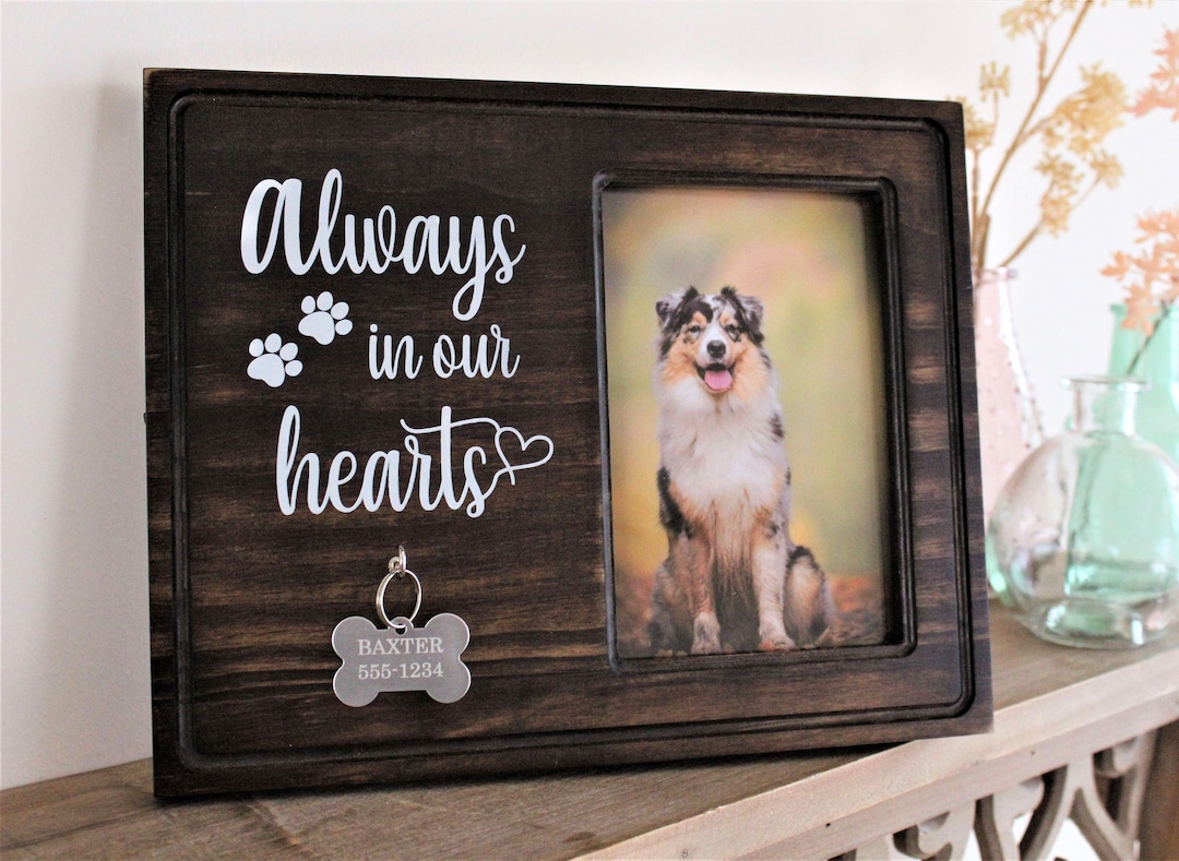Pet Memorial Picture Frame | 4 X 6 Dog Photo Keepsake | Personalized ...