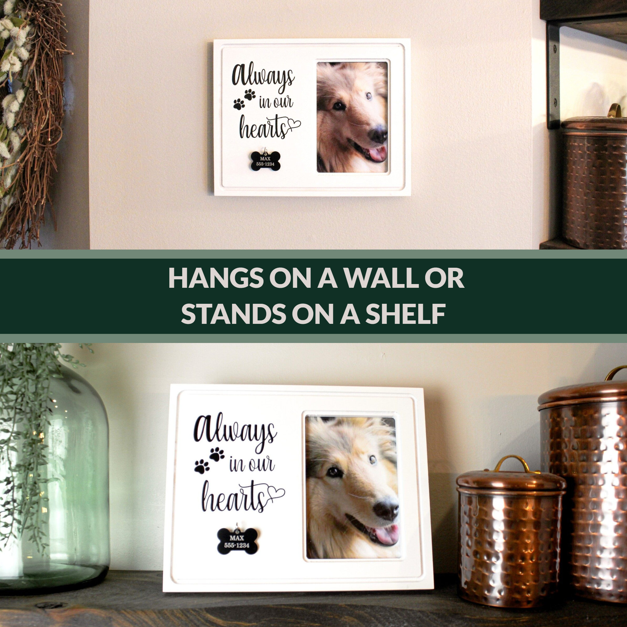 Pet Memorial Picture Frame | 4 X 6 Dog Photo Keepsake | Personalized ...