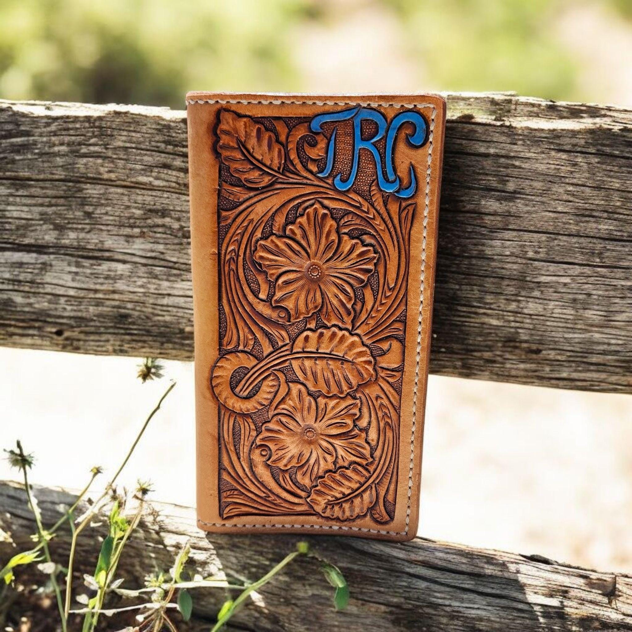 Custom Tooled Leather Roper Wallet