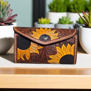 Custom Tooled Leather Clutch Wallet