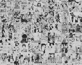 120 PCS | Anime Manga Panel Collage Kit | Anime Aesthetic Black&White Wall Art Decor