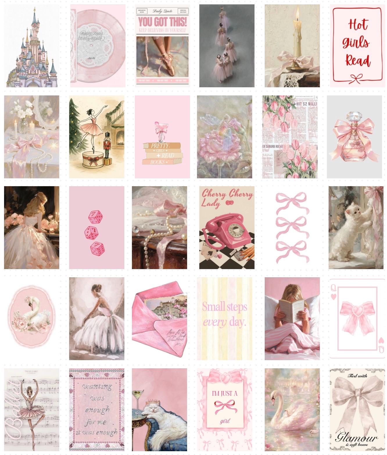 110 PCS | Pink Coquette Wall Collage Kit | Soft Aesthetic Room Decor ...