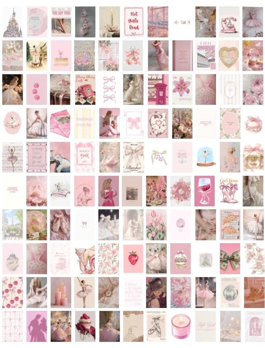 110 PCS | Pink Coquette Wall Collage Kit | Soft Aesthetic Room Decor ...
