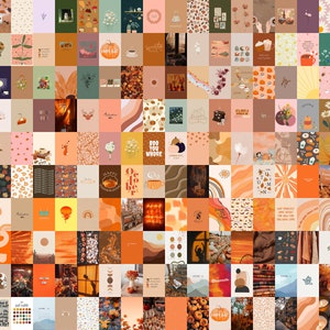 200 STÜCK | Hallo Herbst ästhetische Vibes Collage Kit | Herbst Stimmung Wand Kunst Poster Kit | Thanksgiving, Kürbis-Gewürzzeit, Digitale Poster Collage
