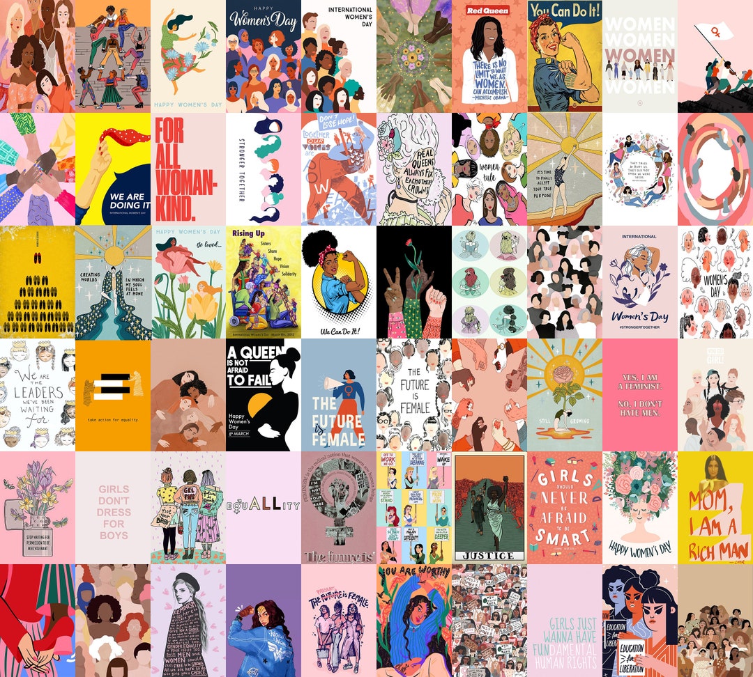 60 PCS | Feminist Poster Collage Kit: Girlpower International Women's ...