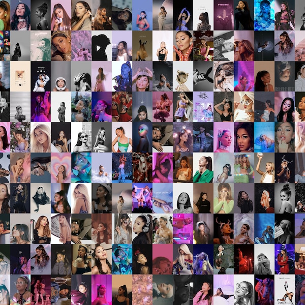 160 PCS | Ariana Grande Posters Collage Kit | Arianator Fan Art Digital Collage Set | Ariana Grande Aesthetic Postcards Wall Art Photos