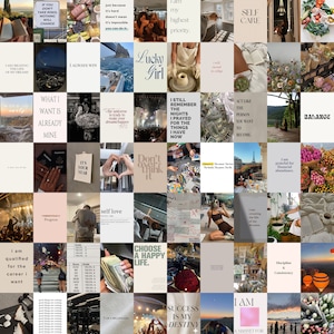 Kit de collage de ideas estéticas para tableros de visión 2026, lista de deseos, 60 piezas, arte mural para manifestación de sueños positivos