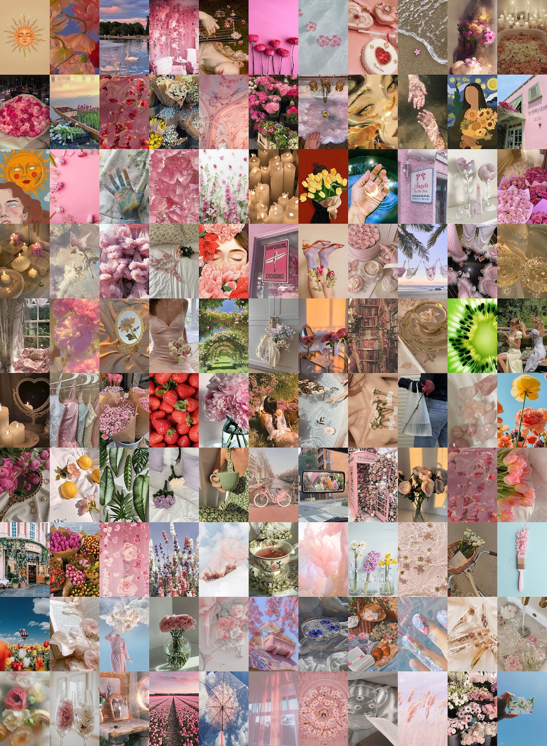 Vibe Collage Examples 110 PCS | Summer Aesthetic Vibe Collage Kit | Sunny Day Spring Wall ...