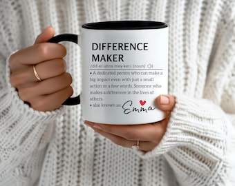 Custom Difference Maker Mug, Personalized Difference Maker Mug, Appreciation Gift, Leader Gift, Gift for Teacher, Thank You Gift Leaving Gif
