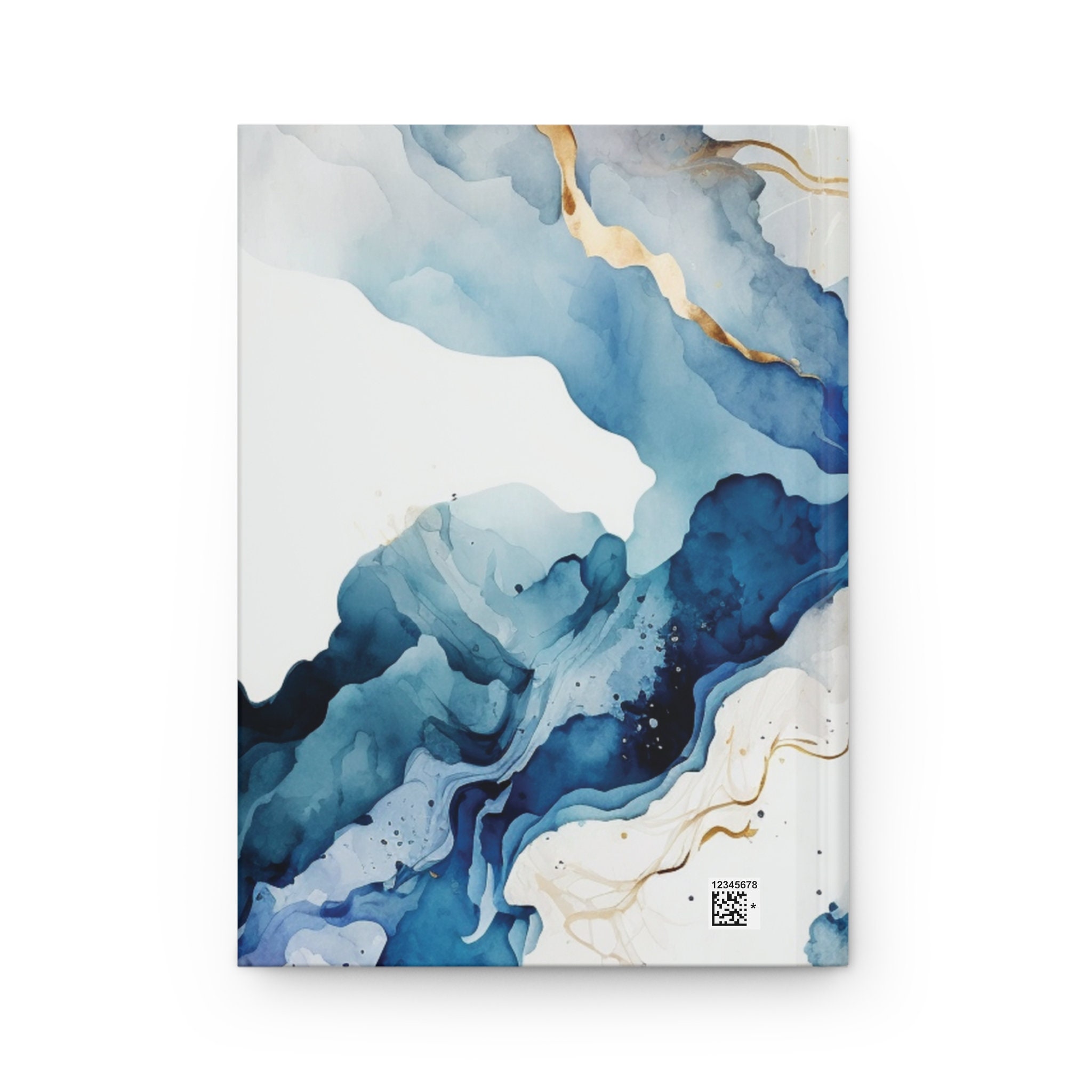 Blue and White Marble Notebook With Gold, Marble Notebook, Hardcover ...